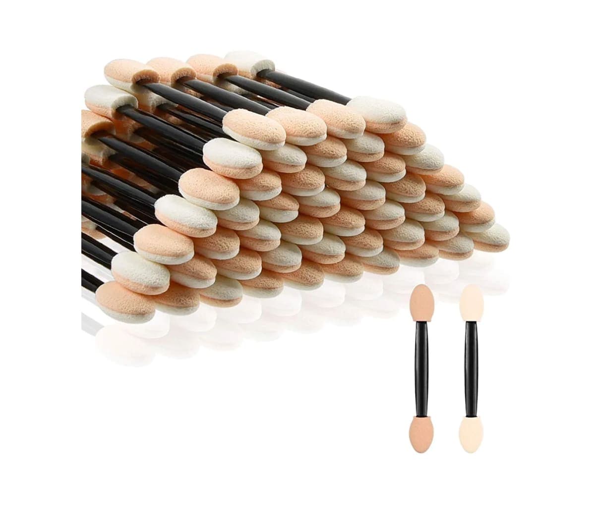 Applicateurs fard, MORGLES, 50pcs double face, éponge courte