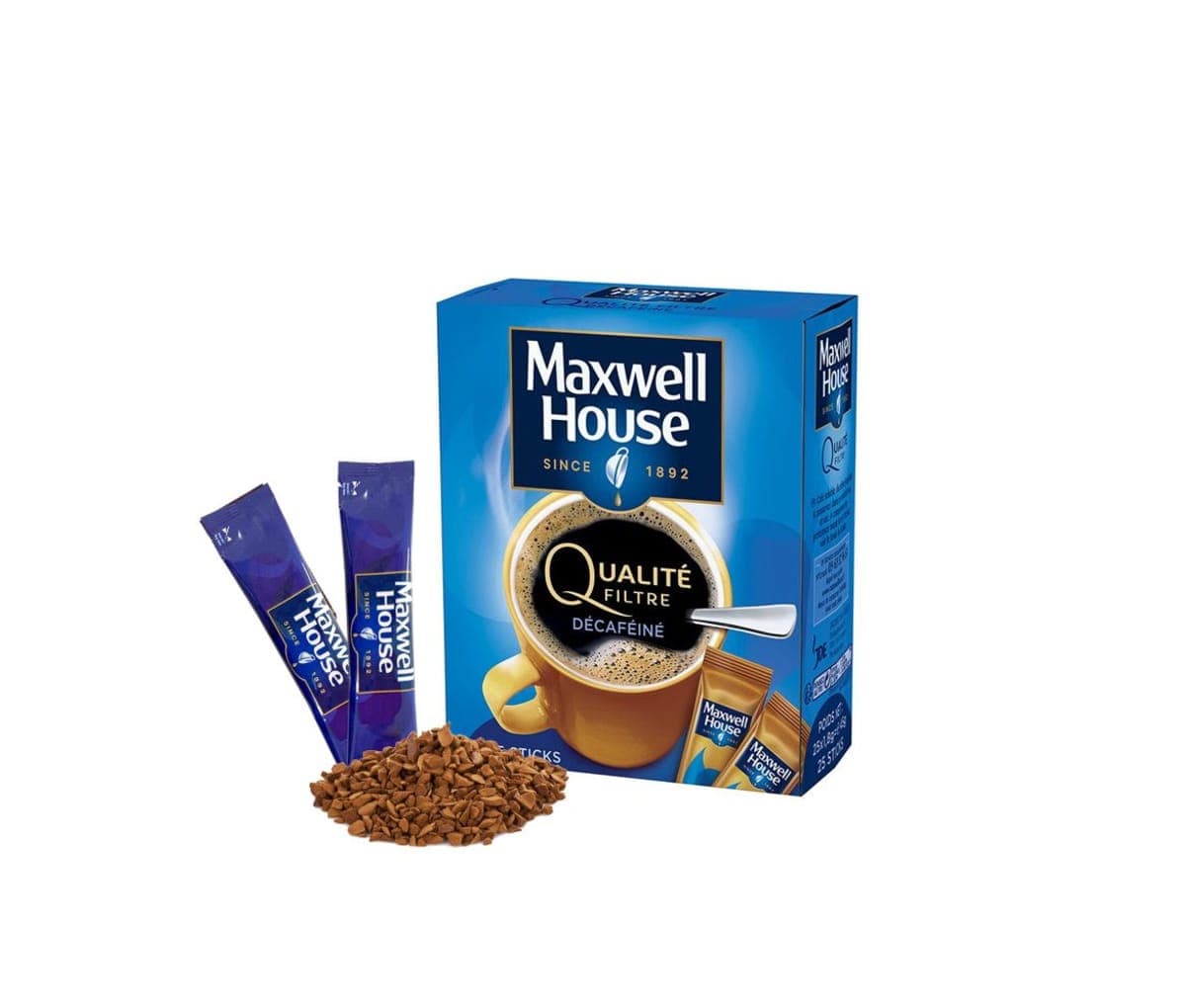 Café, Décaféiné, Qualité Filtre, Maxwell House, Paquet de 25 sticks