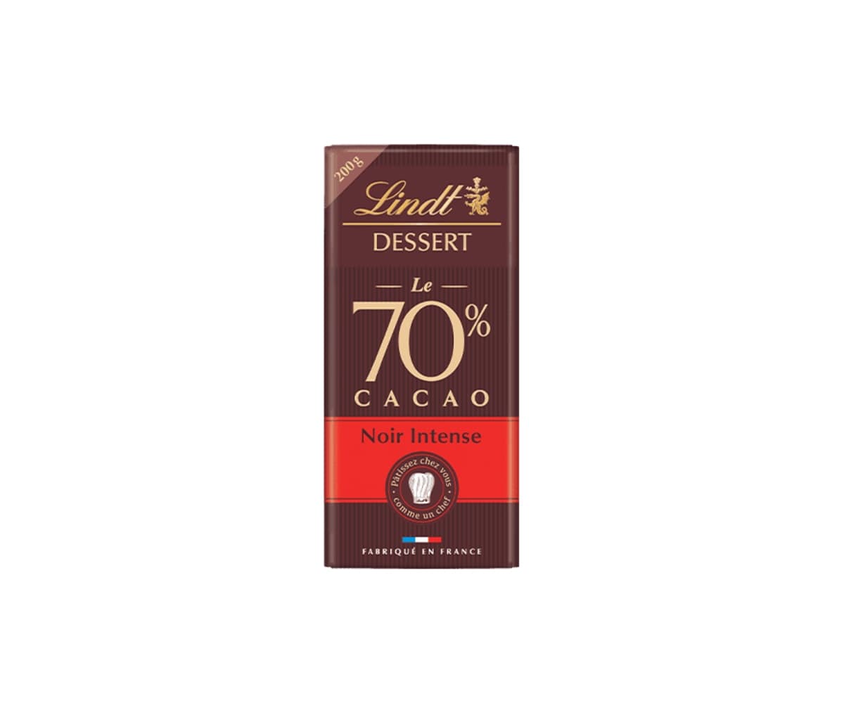 Lindt, Chocolat noir intense, 70% cacao, dessert, 200g