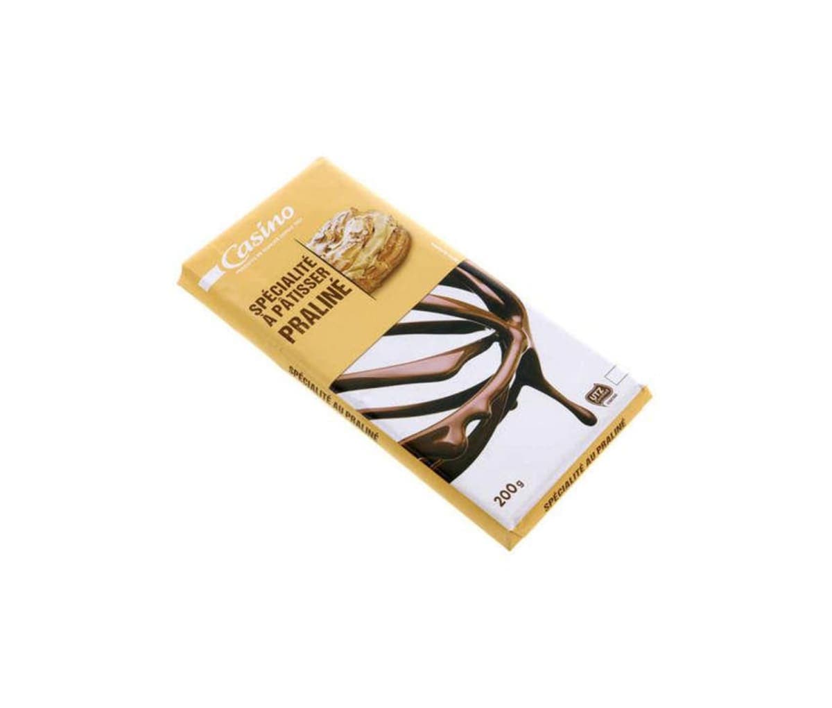 Chocolat praliné, spécialité à pâtisser, Casino, 200g