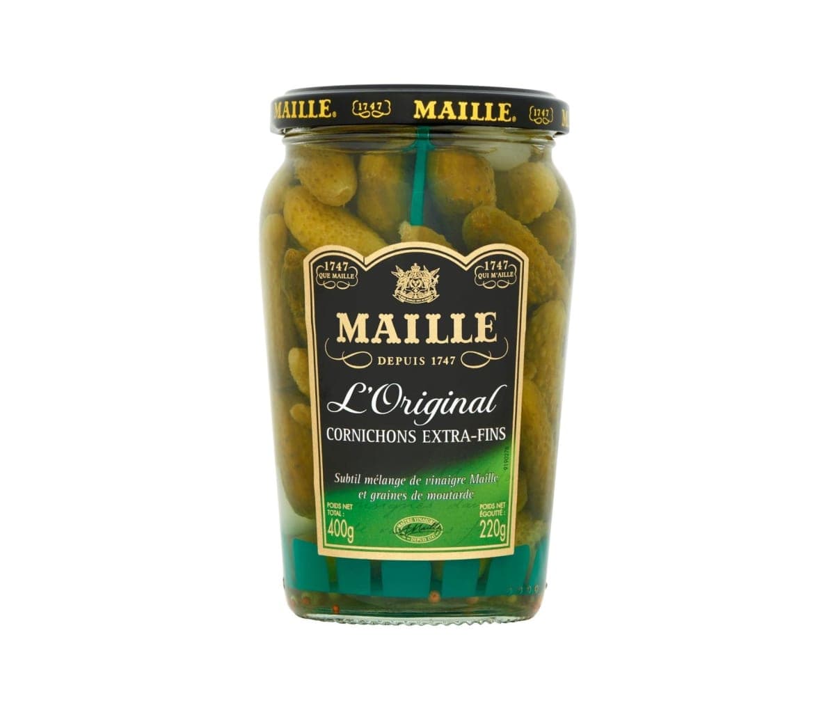 Cornichons, extra fins, l’original, Maille, 400g