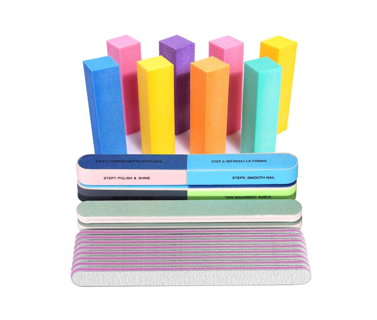 Lime à ongles et buffer, Fandamei, kit 8 blocs, 8 limes