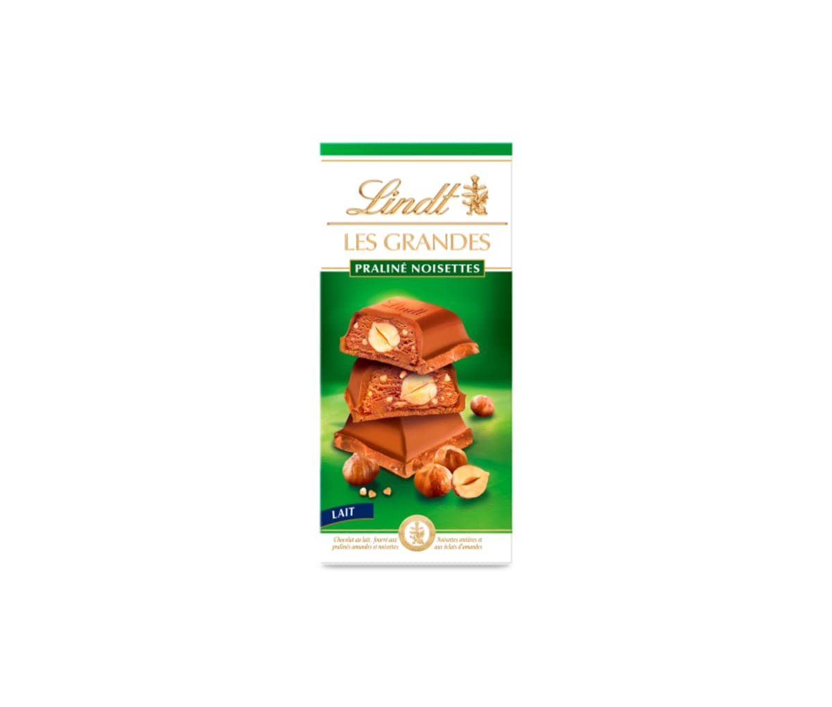 Lindt, Chocolat, les grandes, praliné noisettes, 150g