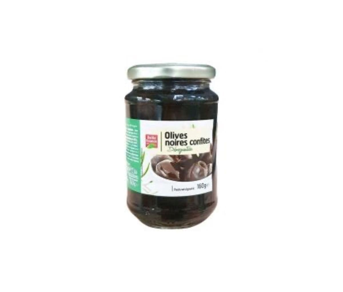 Olives noires confites, Dénoyautées, Belle France, 160g