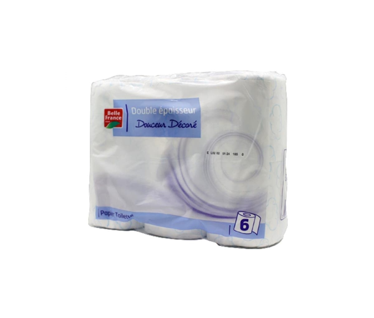 Papier hygiénique, double épaisseur, Belle France, 6 rouleaux