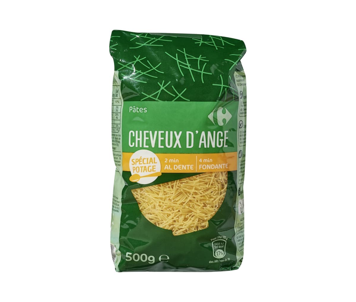Pâtes Cheveux D'ange, Carrefour, 500g