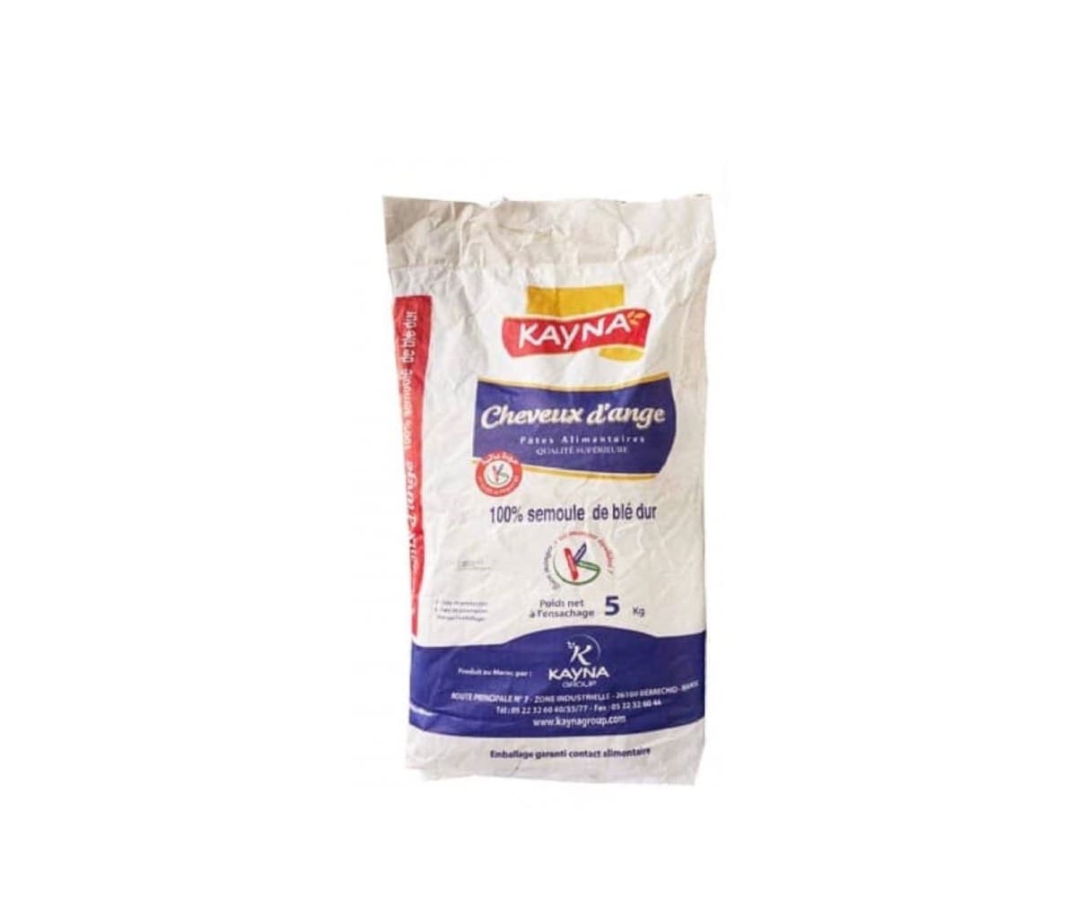 Pâtes cheveux d’ange, semoule de blé dur Kayna, 5kg