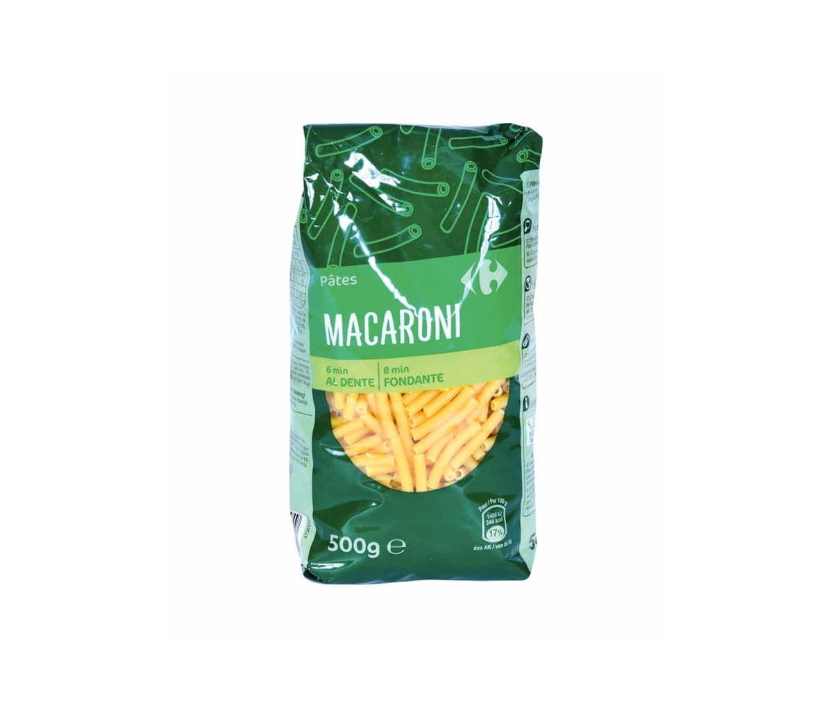 Pâtes Macaroni, Carrefour, 500g