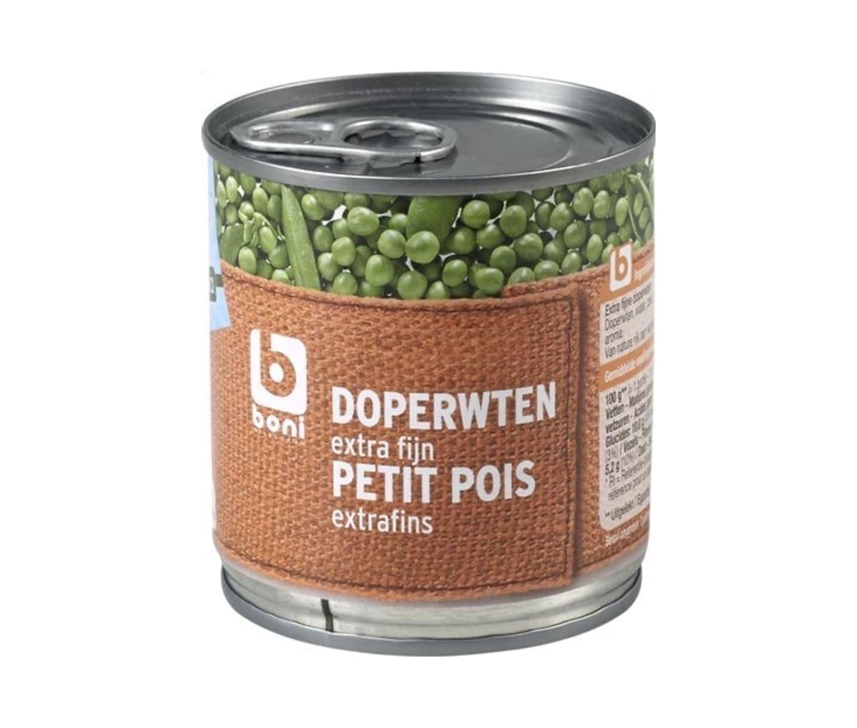 Petits pois, extra fin, Boni, 200g