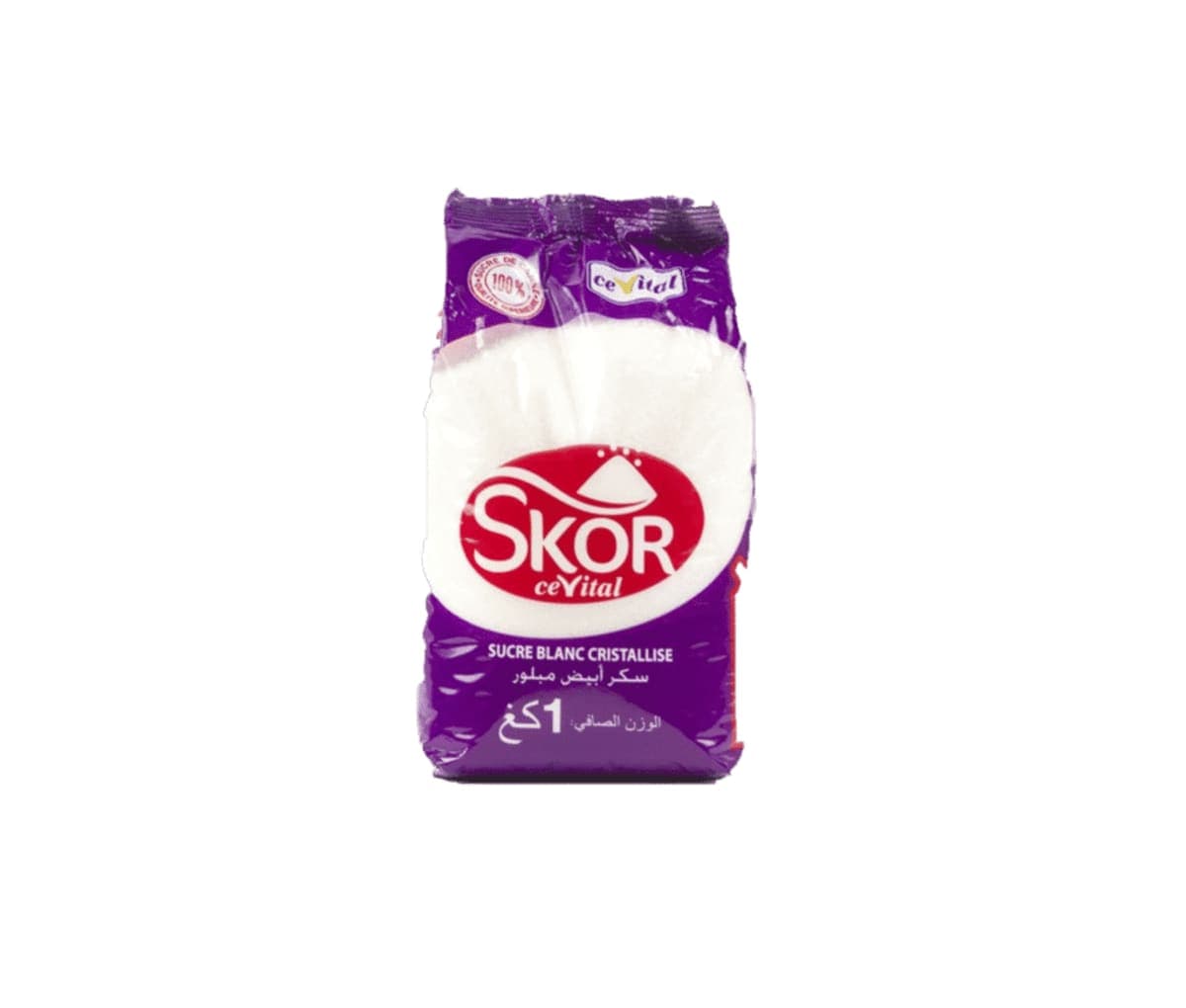 Sucre blanc, Cristallisé, Cevital, Skor, 1kg