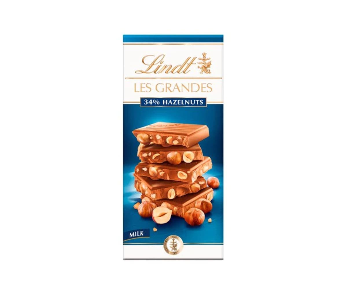 Lindt, Chocolat au lait, les grandes, 34% noisettes, 150g