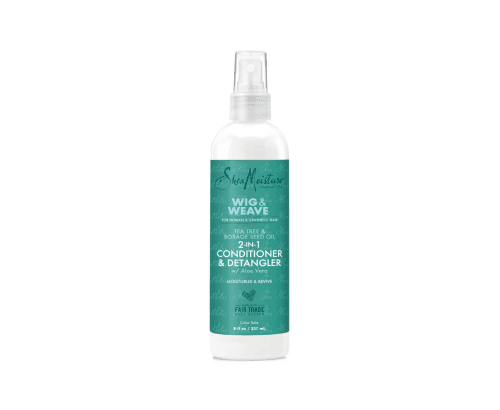 Shea Moisture, Perruque et tissage, Après-shampoing et démêlant 2-EN-1, cheveux humains et synthétiques, 237 ml