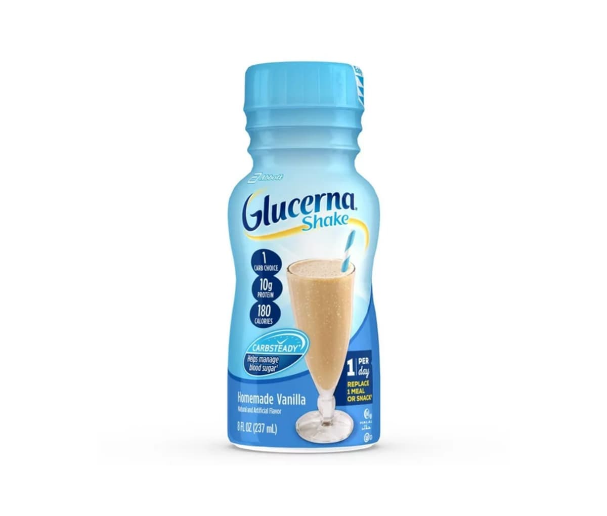 Glucerna, Nutritional Shake, Original, boisson diabétique, pour soutenir la gestion de la glycémie, vanille, 237 ml
